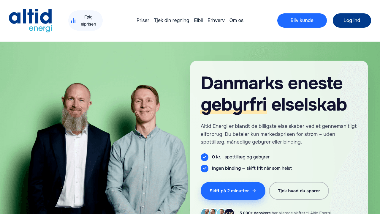Altid Energi hjemmeside